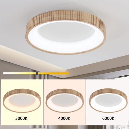 Brilagi - LED stropné svietidlo FALCON WOOD MODERN LED/40W/230V 3000/4000/6000K pr. 60 cm drevo