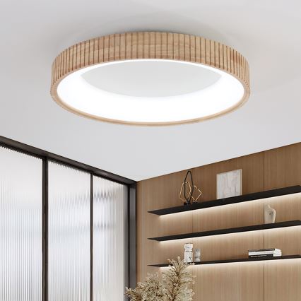 Brilagi - LED stropné svietidlo FALCON WOOD MODERN LED/40W/230V 3000/4000/6000K pr. 60 cm drevo