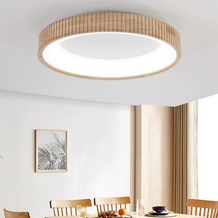 Brilagi - LED stropné svietidlo FALCON WOOD MODERN LED/40W/230V 3000/4000/6000K pr. 60 cm drevo
