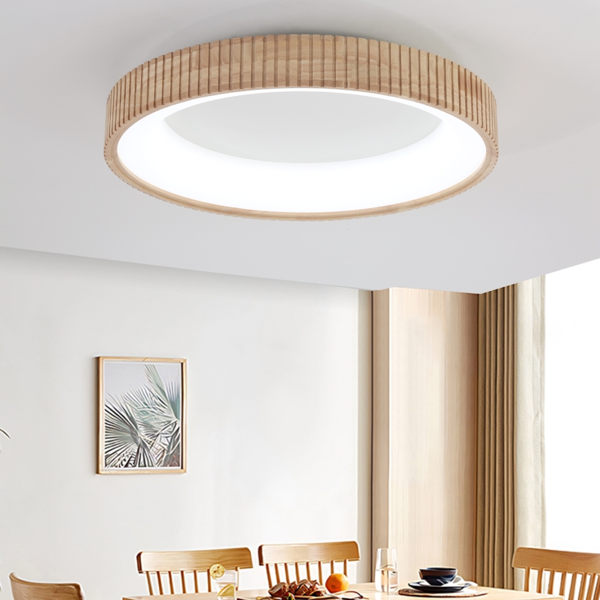 Brilagi - LED stropné svietidlo FALCON WOOD MODERN LED/40W/230V 3000/4000/6000K pr. 60 cm drevo
