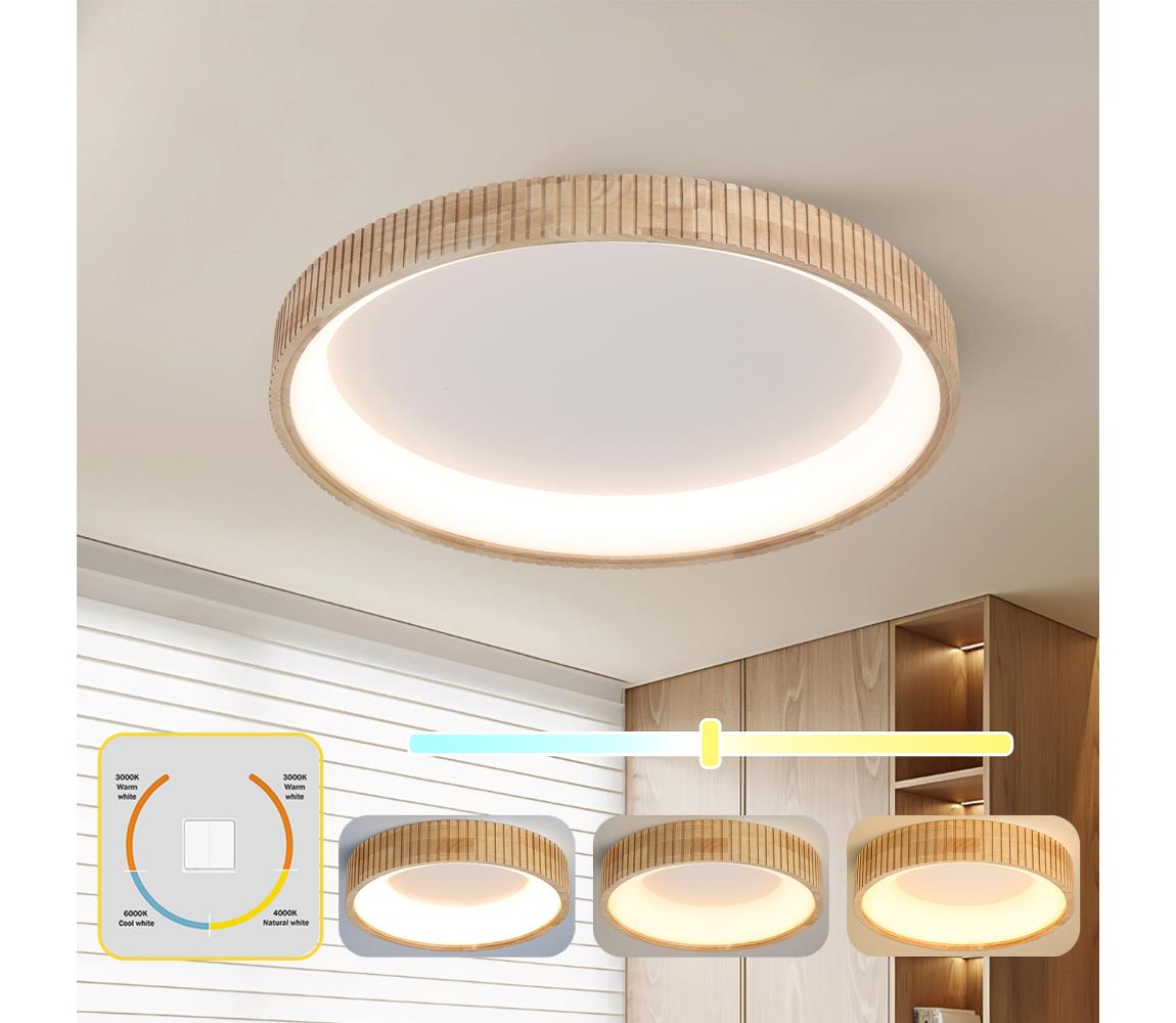 Brilagi - LED stropné svietidlo FALCON WOOD MODERN LED/60W/230V priemer 80 cm, drevené prevedenie BRI555