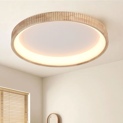 Brilagi - LED stropné svietidlo FALCON WOOD MODERN LED/60W/230V 3000/4000/6000K, priemer 80 cm, drevený dizajn
