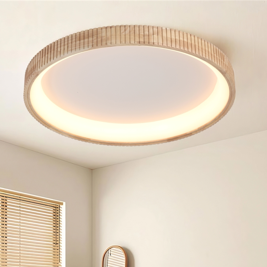 Brilagi - LED stropné svietidlo FALCON WOOD MODERN LED/60W/230V 3000/4000/6000K, priemer 80 cm, drevený dizajn