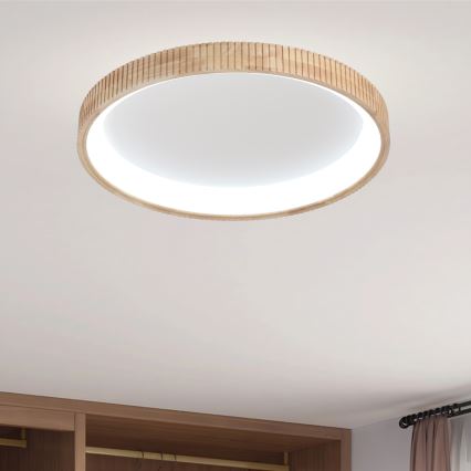 Brilagi - LED stropné svietidlo FALCON WOOD MODERN LED/60W/230V 3000/4000/6000K, priemer 80 cm, drevený dizajn