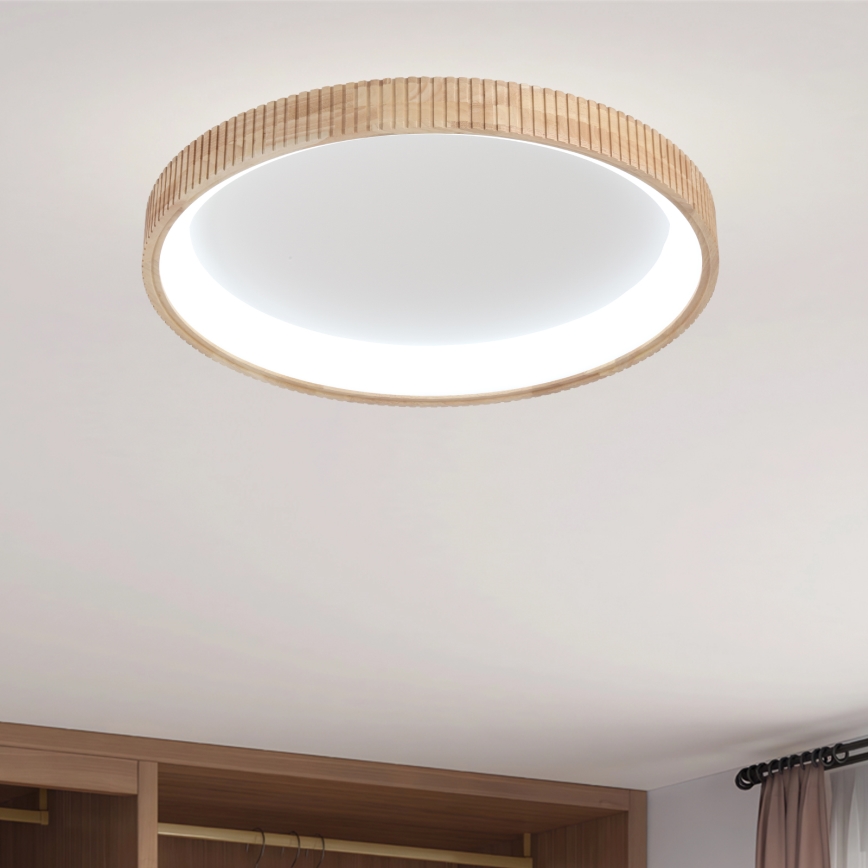 Brilagi - LED stropné svietidlo FALCON WOOD MODERN LED/60W/230V 3000/4000/6000K, priemer 80 cm, drevený dizajn