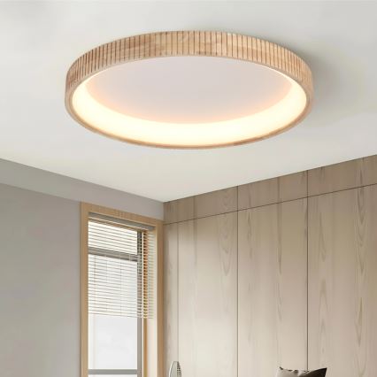 Brilagi - LED stropné svietidlo FALCON WOOD MODERN LED/60W/230V 3000/4000/6000K, priemer 80 cm, drevený dizajn