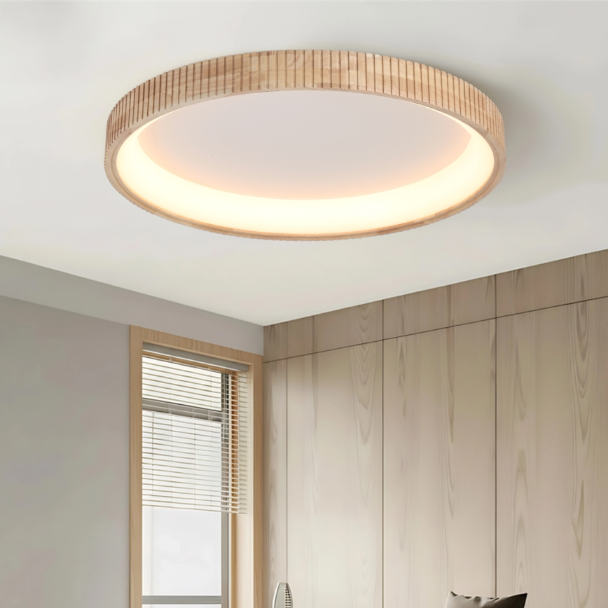 Brilagi - LED stropné svietidlo FALCON WOOD MODERN LED/60W/230V 3000/4000/6000K, priemer 80 cm, drevený dizajn