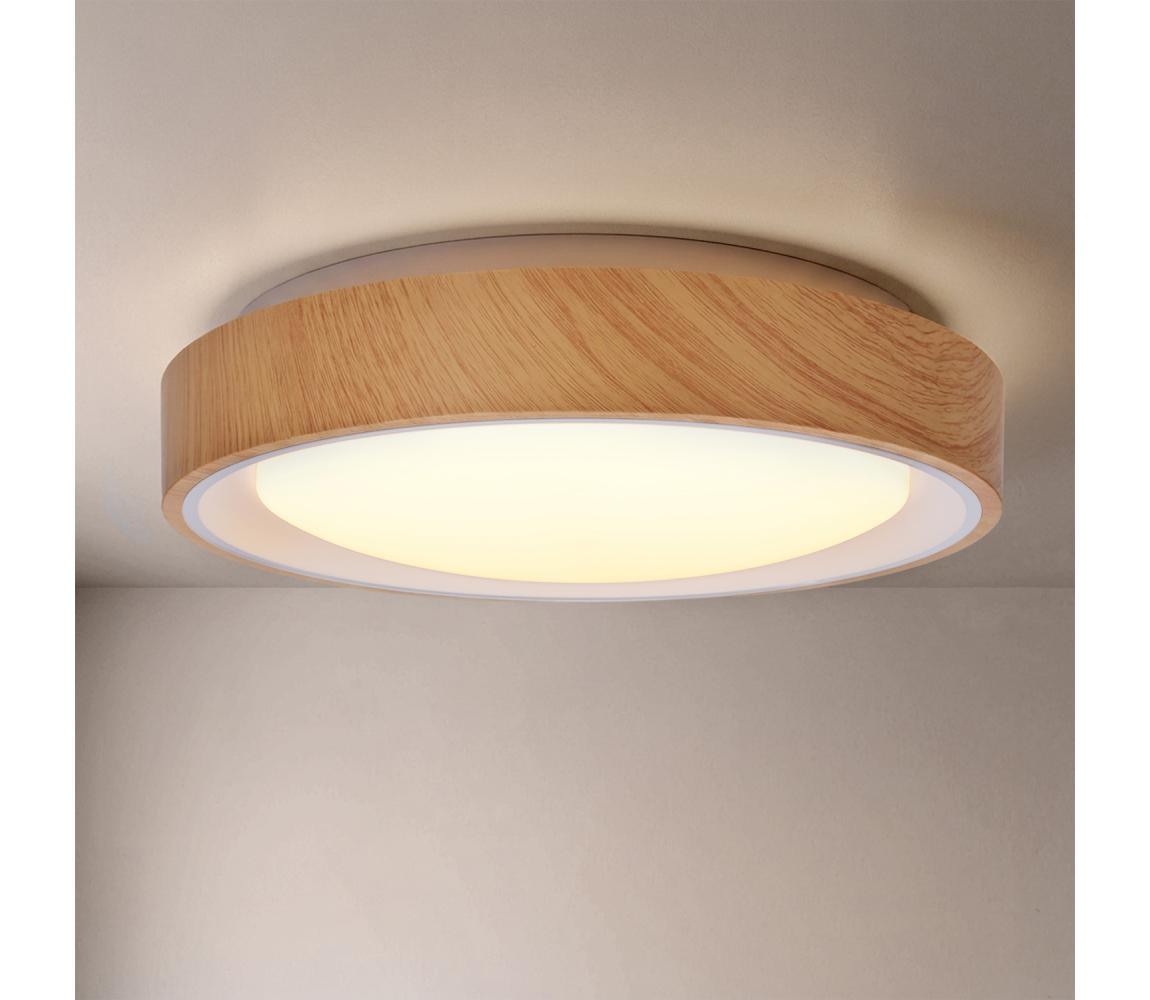 Brilagi - LED stropné svietidlo FLOCO LED/24W/230V priemer 30 cm drevené/biele WO800-OEM51-30-WHT