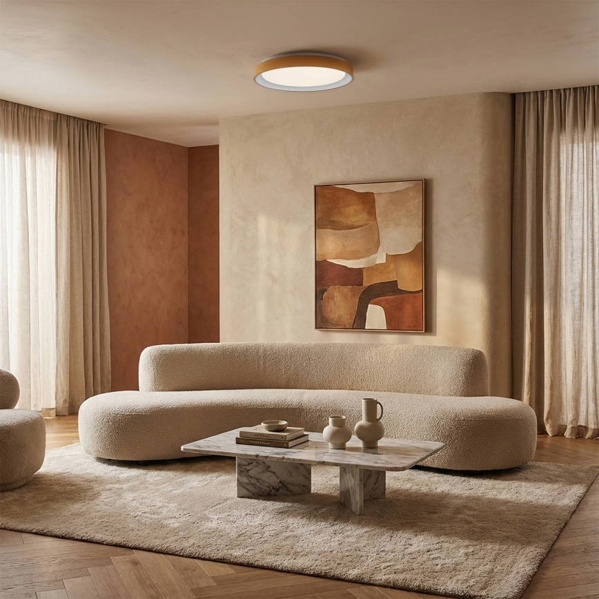 Brilagi - LED Stropné svietidlo FLOCO LED/24W/230V pr. 30 cm dekor dreva/biela
