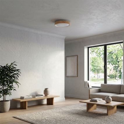 Brilagi - LED Stropné svietidlo FLOCO LED/24W/230V pr. 30 cm dekor dreva/biela