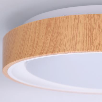 Brilagi - LED Stropné svietidlo FLOCO LED/24W/230V pr. 30 cm dekor dreva/biela