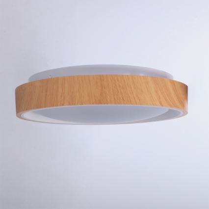 Brilagi - LED Stropné svietidlo FLOCO LED/24W/230V pr. 30 cm dekor dreva/biela