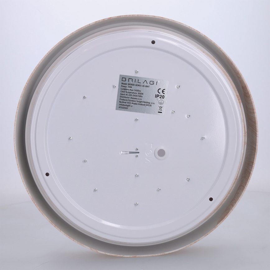 Brilagi - LED Stropné svietidlo FLOCO LED/24W/230V pr. 30 cm dekor dreva/biela