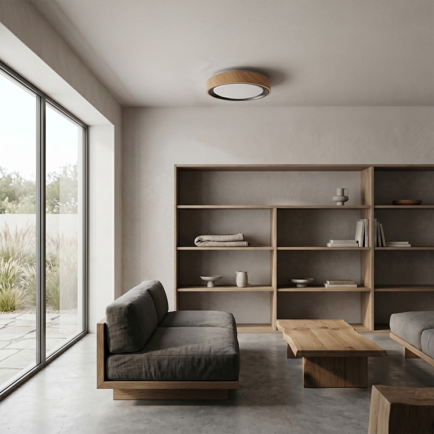 Brilagi - LED stropné svietidlo FLOCO LED/24W/230V priemer 30 cm dekor dreva/čierna