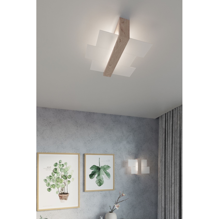 Brilagi -  LED Stropné svietidlo HERA 2xE27/7,5W/230V drevo