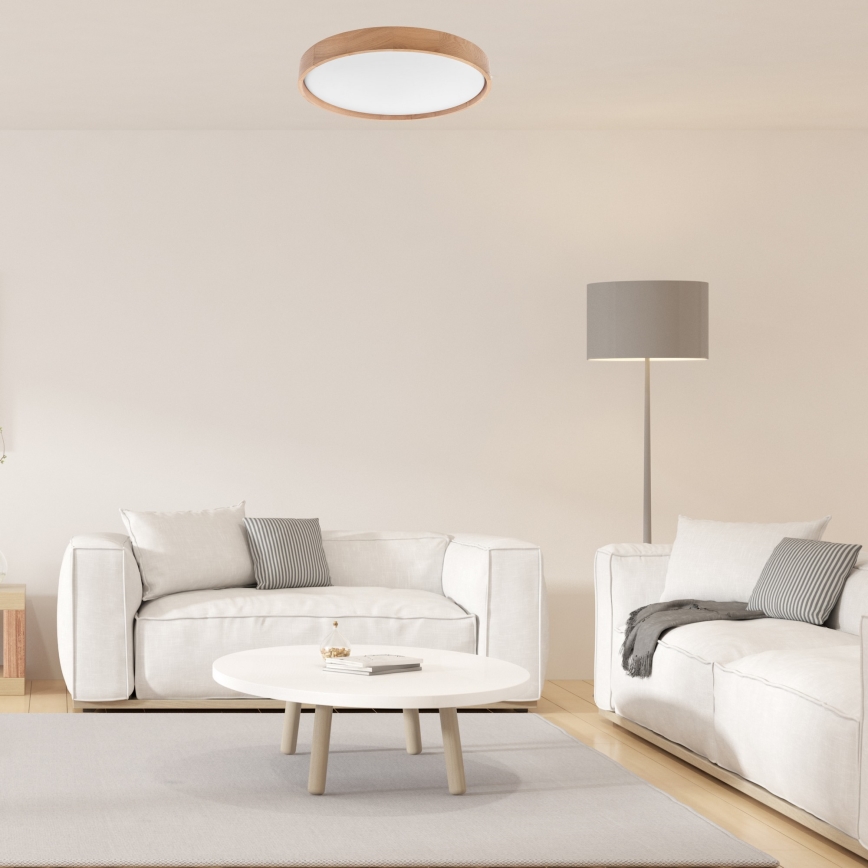 Brilagi - LED Stmievateľné stropné svietidlo MANAROLA SMART LED/36W/230V 2700-6500K dub pr. 51 cm Wi-Fi + diaľkové ovládanie Tuya