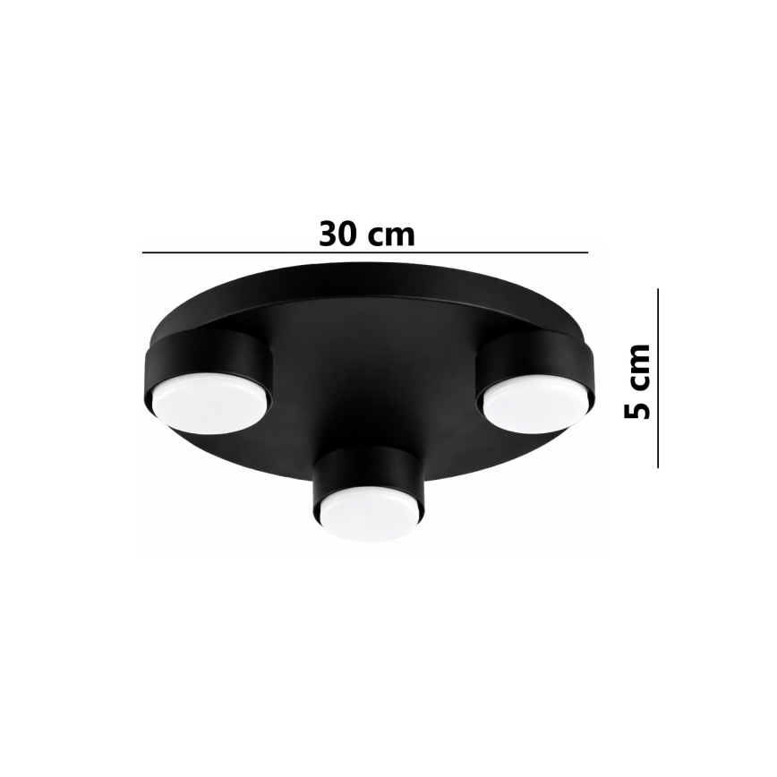 Brilagi - LED stropné svietidlo MONO 3xGX53/30W/230V priemer 30 cm čierne