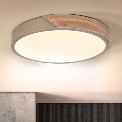 BRILAGI - LED Stropné svietidlo PILANA LED/24W/230V dub/béžová priemer 30 cm