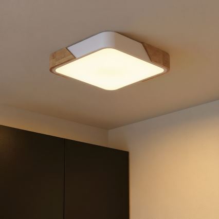 Brilagi - LED Stropné svietidlo PILANA LED/24W/230V dub/biela 32x32 cm