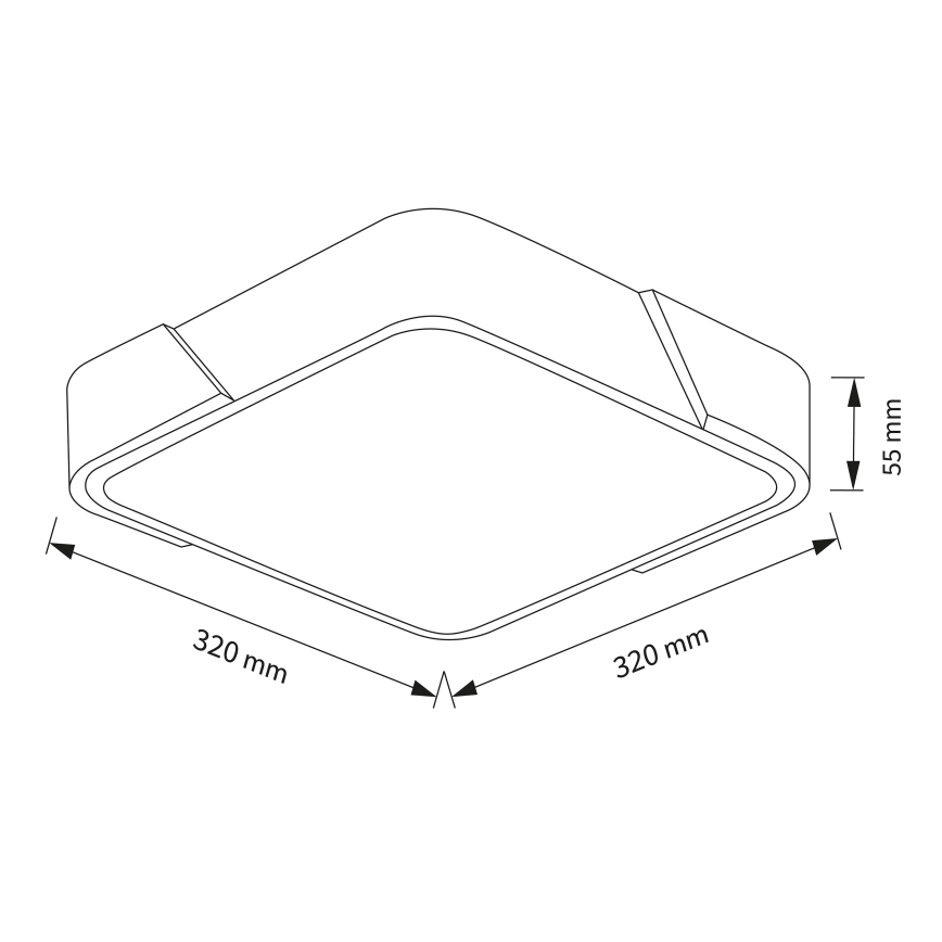 Brilagi - LED Stropné svietidlo PILANA LED/24W/230V dub/biela 32x32 cm
