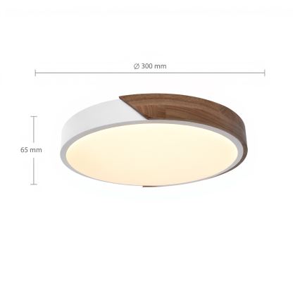 Brilagi - LED stropné svietidlo PILANA LED/24W/230V dub/biela pr. 30 cm
