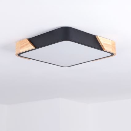 Brilagi - LED stropné svietidlo PILANA LED/24W/230V dub/čierna 32x32 cm
