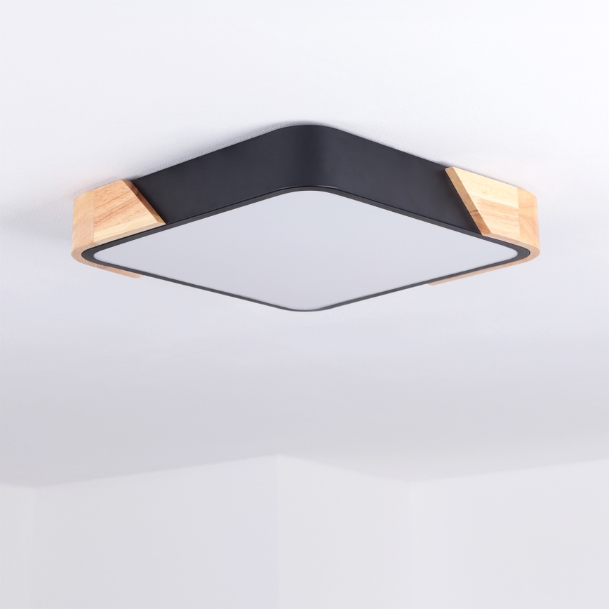 Brilagi - LED stropné svietidlo PILANA LED/24W/230V dub/čierna 32x32 cm