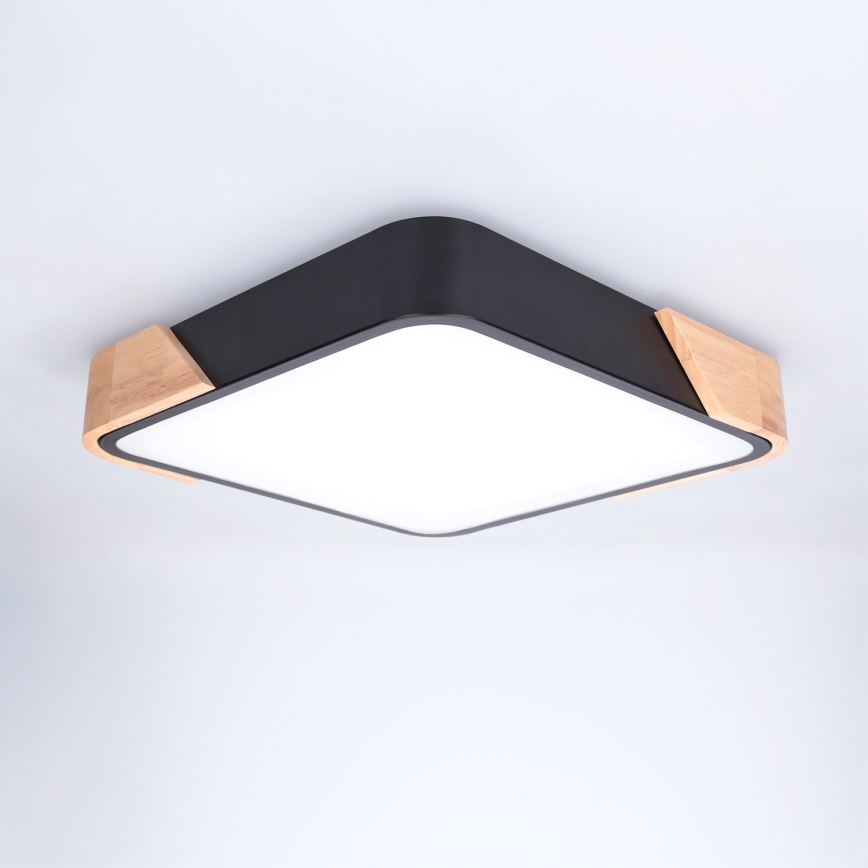 Brilagi - LED stropné svietidlo PILANA LED/24W/230V dub/čierna 32x32 cm