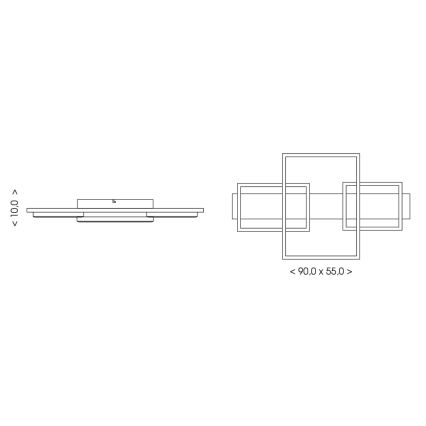 Brilagi - LED stropné svietidlo PLANK LED/35W/230V 4000K 55x90 cm drevo