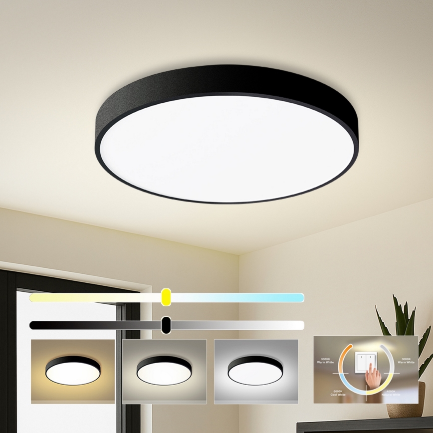 Brilagi - LED stropné svietidlo POOL, 60 W, 230 V, 3000/4500/6000 K, priemer 60 cm, čierne