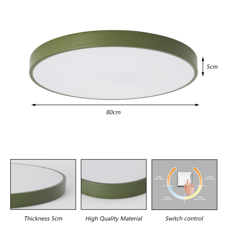 Brilagi - LED stropné svietidlo POOL LED/100W/230V 3000/4000/6000K pr. 80 cm zelené