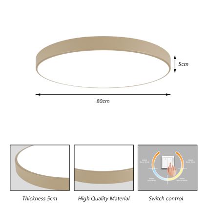 Brilagi - LED stropné svietidlo POOL LED/100W/230V 3000/4000/6000K pr. 80 cm béžové