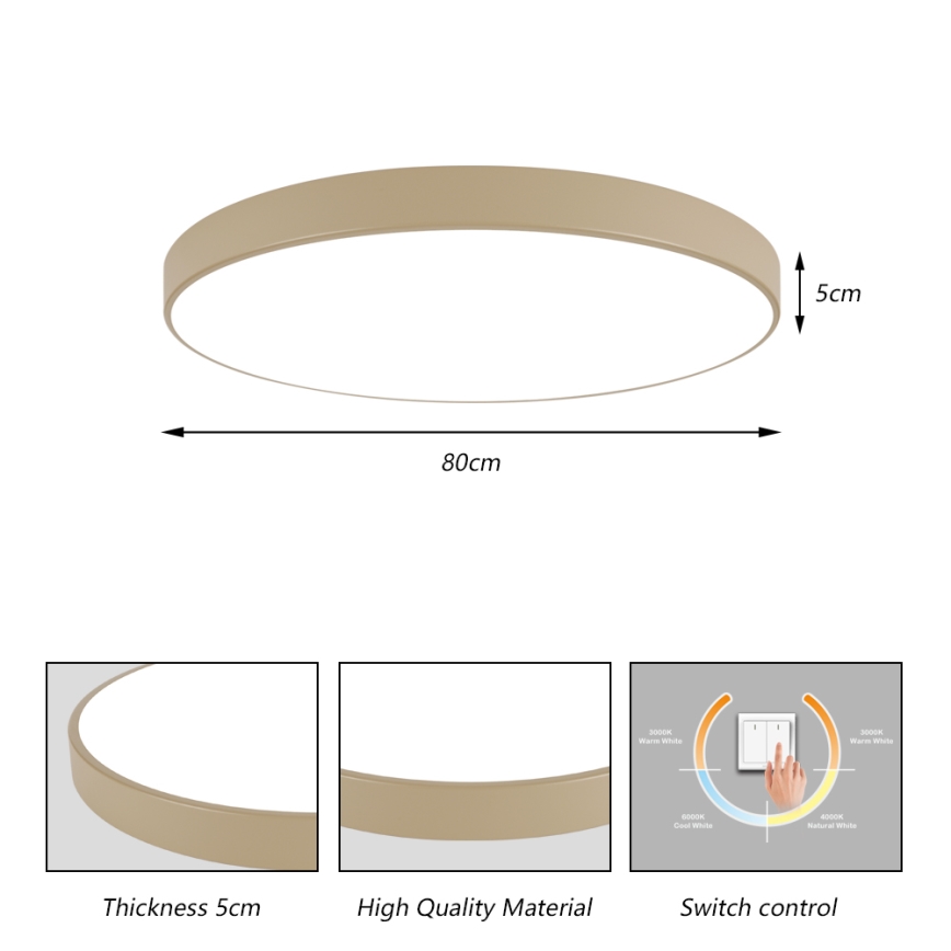 Brilagi - LED stropné svietidlo POOL LED/100W/230V 3000/4000/6000K pr. 80 cm béžové