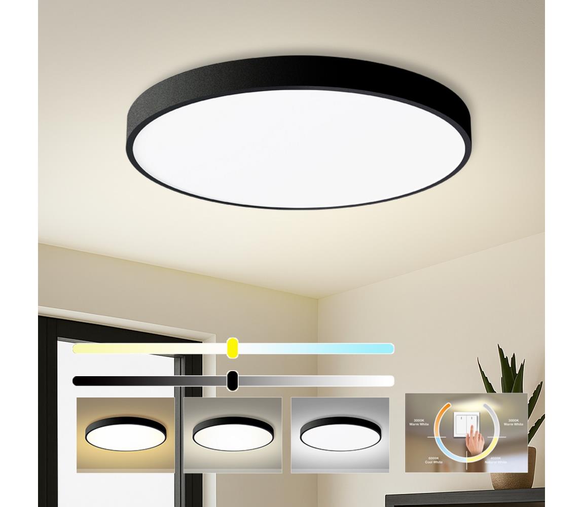 Brilagi - LED stropné svietidlo POOL LED/100W/230V 3000/4000/6000K pr. 80 cm čierne BRI352