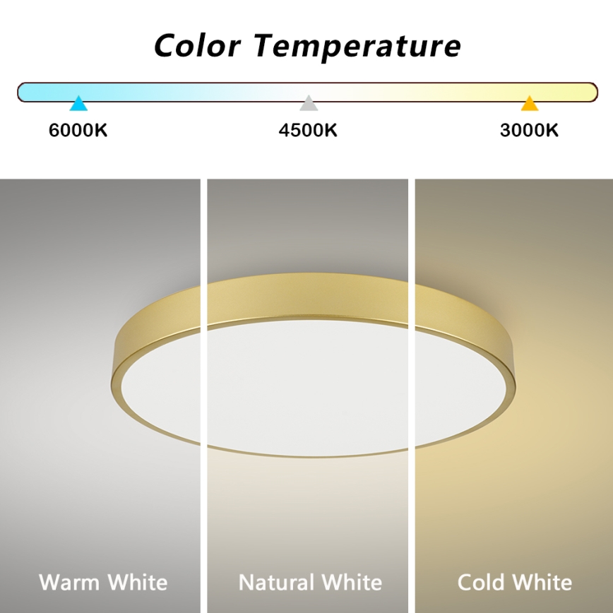 Brilagi - LED stropné svietidlo POOL LED/100W/230V 3000/4000/6000K pr. 80 cm zlaté