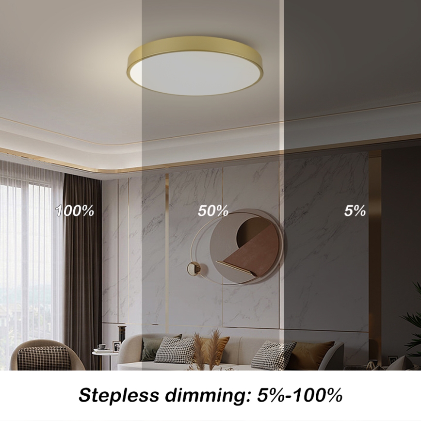 Brilagi - LED stropné svietidlo POOL LED/100W/230V 3000/4500/6000K pr. 80 cm zlaté