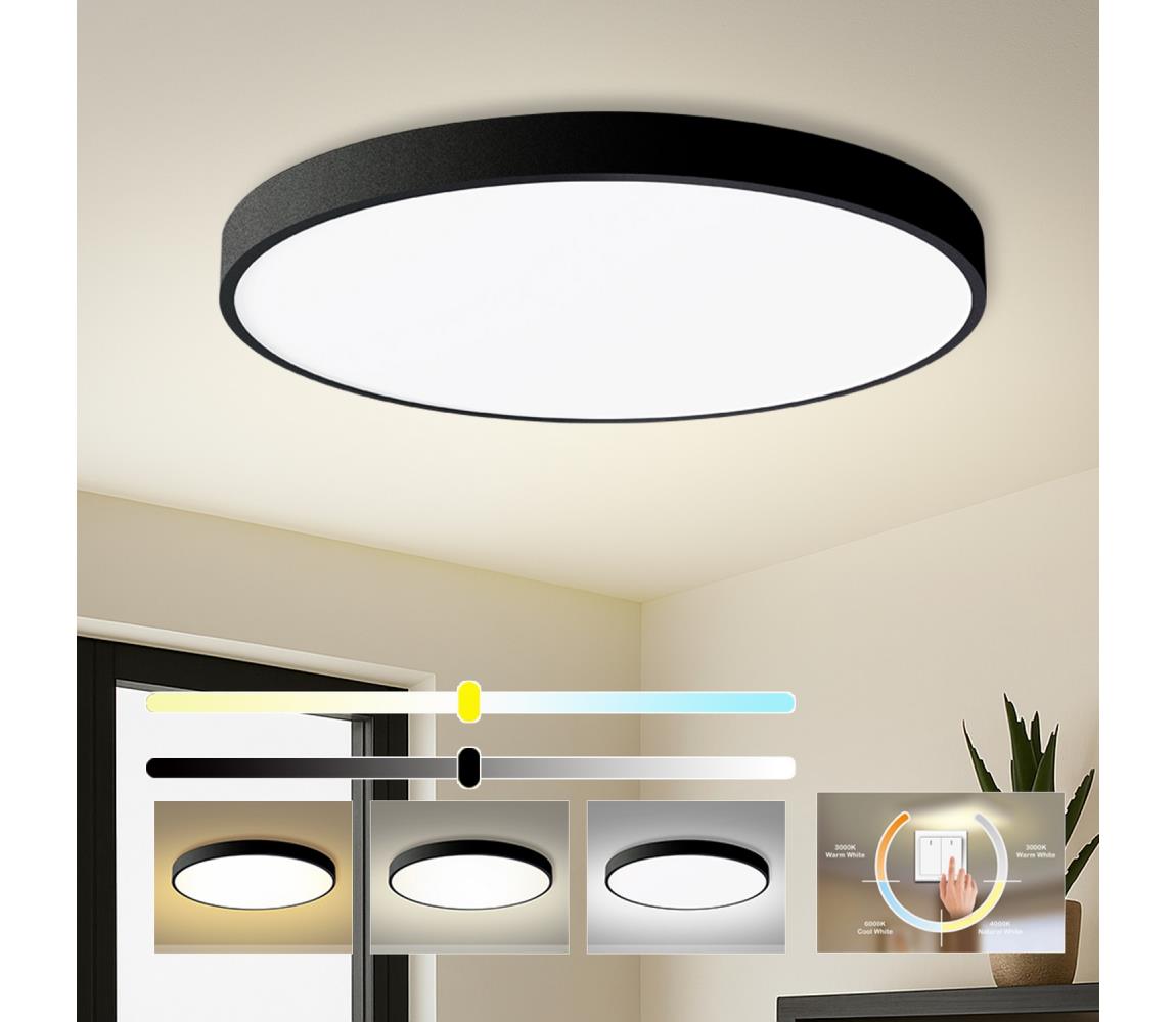 Brilagi- LED stropné svietidlo POOL LED/128 W/230 V 3000/4000/6000 K pr. 100 cm čierne BRI356