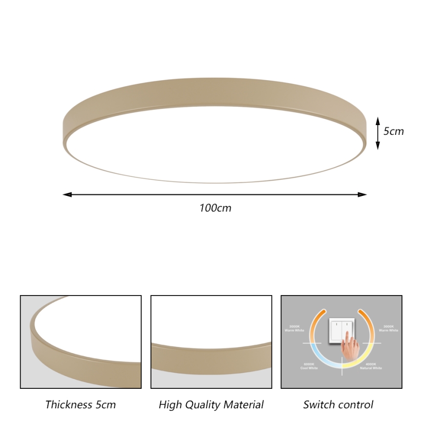 Brilagi - LED stropné svietidlo POOL LED/128W/230V 3000/4000/6000K pr. 100 cm béžová