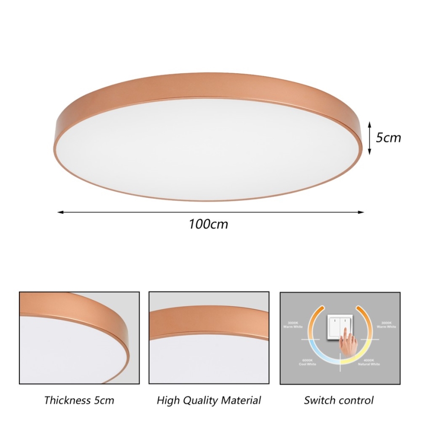 BRILAGI - LED stropné svietidlo POOL LED/128W/230V 3000/4000/6000K pr. 100 cm medené