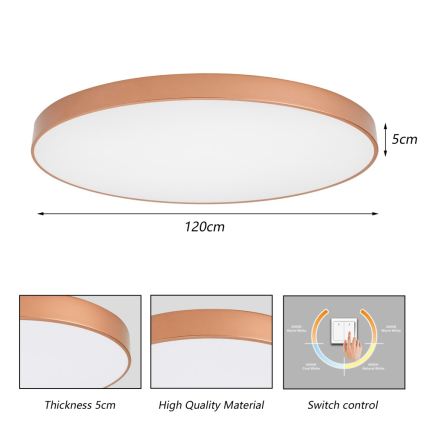 BRILAGI - LED Stropné svietidlo POOL LED/180W/230V 3000/4000/6000K pr. 120 cm medené