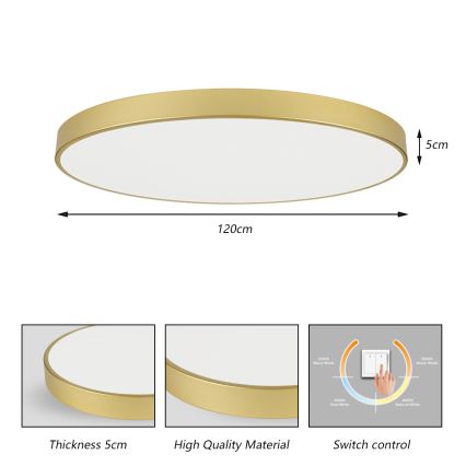 Brilagi - LED stropné svietidlo POOL LED/180W/230V 3000/4000/6000K priemer 120 cm zlaté