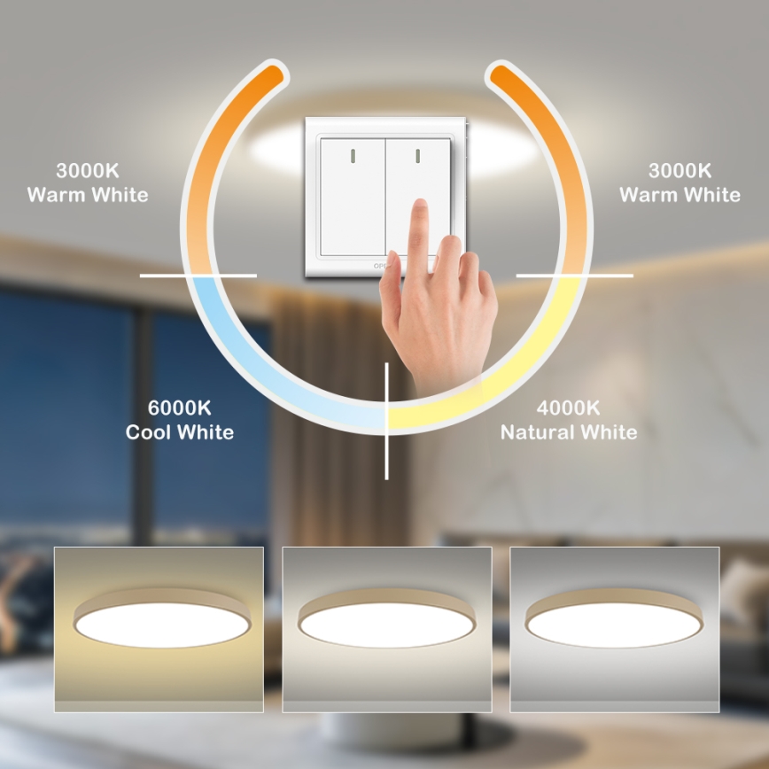 Brilagi - LED stropné svietidlo POOL LED/180W/230V 3000/4500/6000K pr. 120 cm béžové