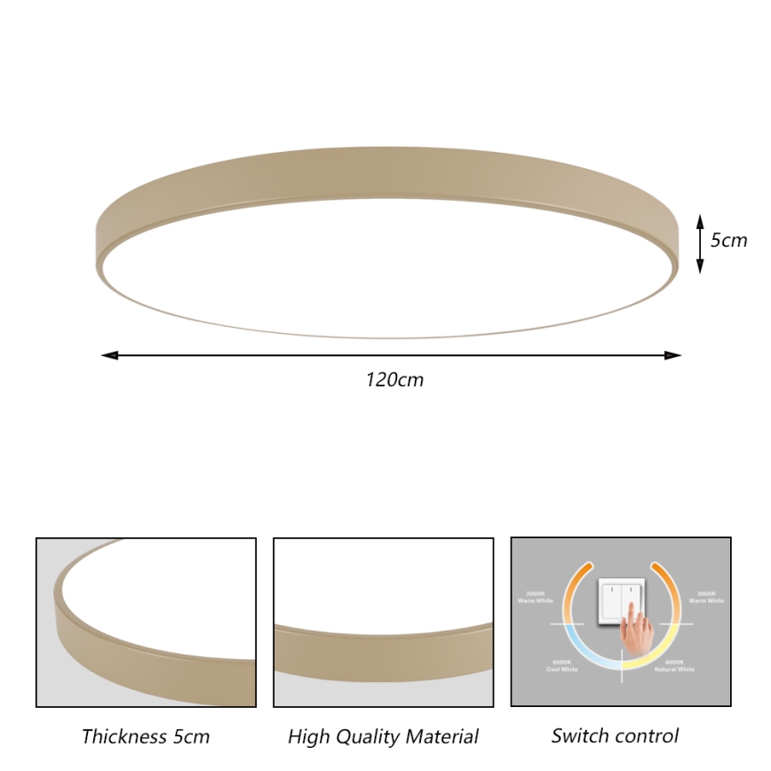 Brilagi - LED stropné svietidlo POOL LED/180W/230V 3000/4500/6000K pr. 120 cm béžové