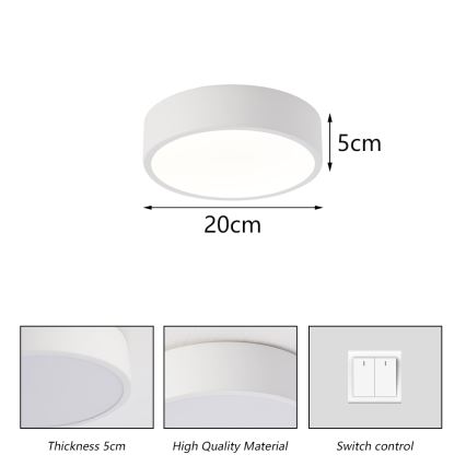 Brilagi - LED stropné svietidlo POOL LED/18W/230V 3000/4000/6000K pr. 20 cm biele
