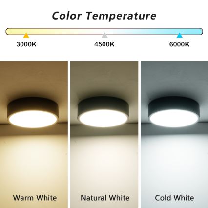 Brilagi - LED Stropné svietidlo POOL LED/18W/230V 3000/4500/6000K pr. 20 cm čierna