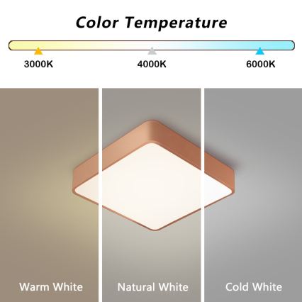 Brilagi - LED stropné svietidlo POOL LED/36W/230V 3000/4000/6000K 40x40 cm bronzové