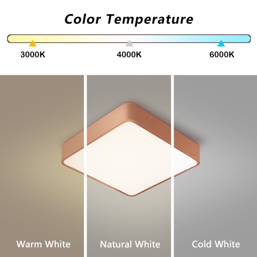 Brilagi - LED stropné svietidlo POOL LED/36W/230V 3000/4000/6000K 40x40 cm bronzové