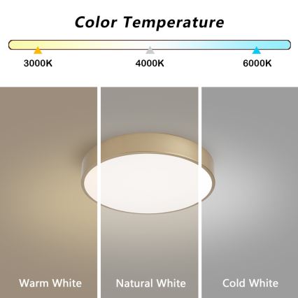 Brilagi - LED Stropné svietidlo POOL LED/36W/230V 3000/4000/6000K pr. 30 cm zlaté