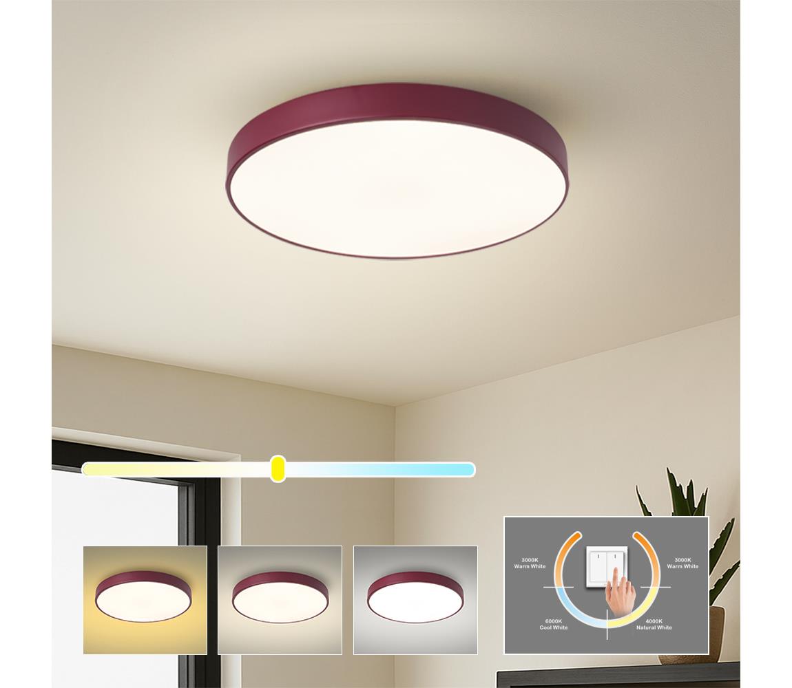Brilagi-LED Stropné svietidlo POOL LED/48W/230V 3000/4000/6000K 40 cm bordové BRI689