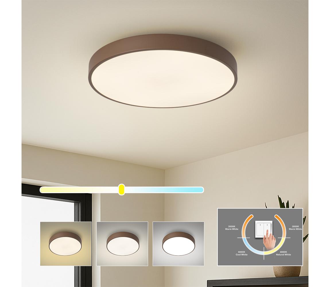 Brilagi - LED stropné svietidlo POOL LED/48W/230V 3000/4000/6000K 40 cm hnedé BRI688